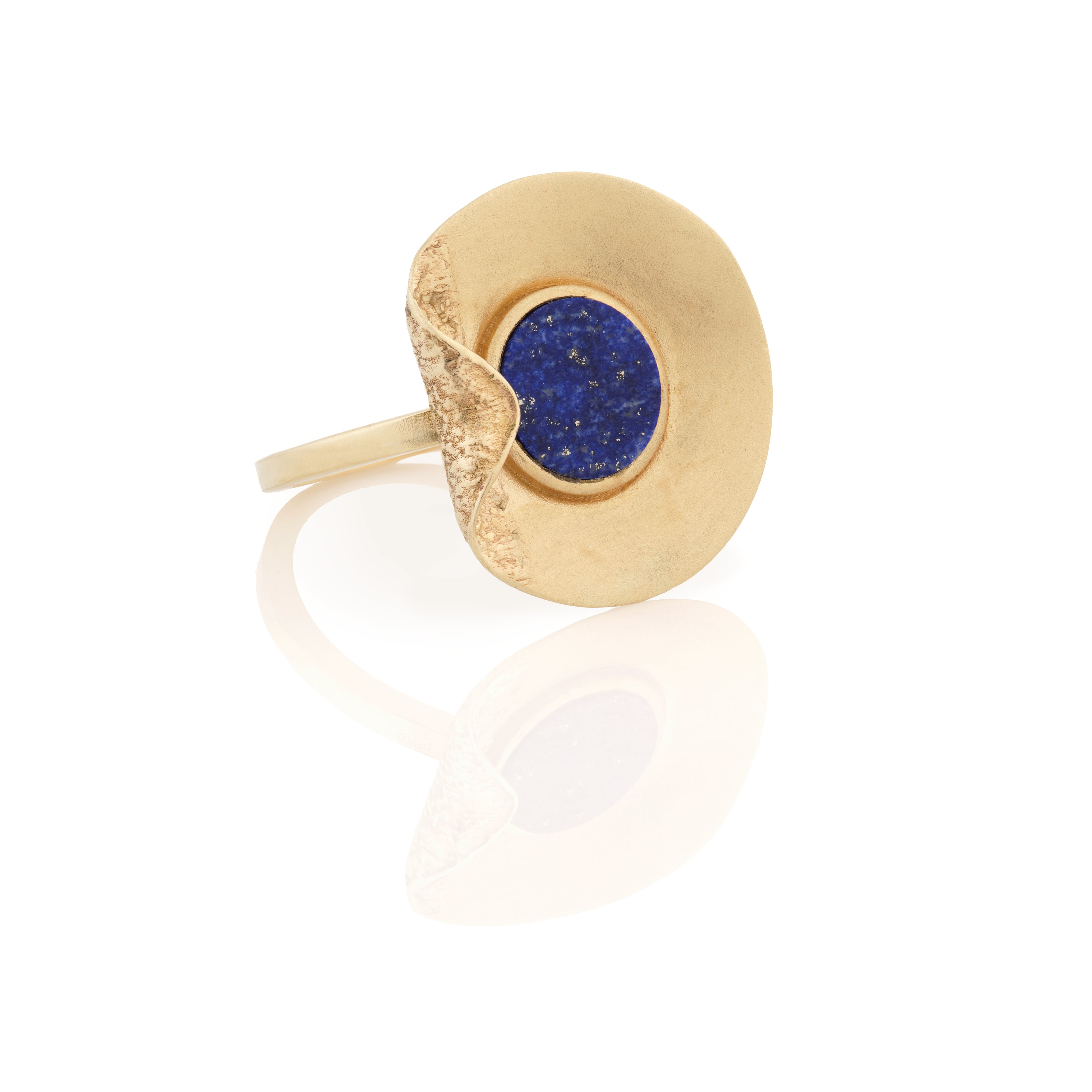 The Fold Ring – Lapis 14k Gold