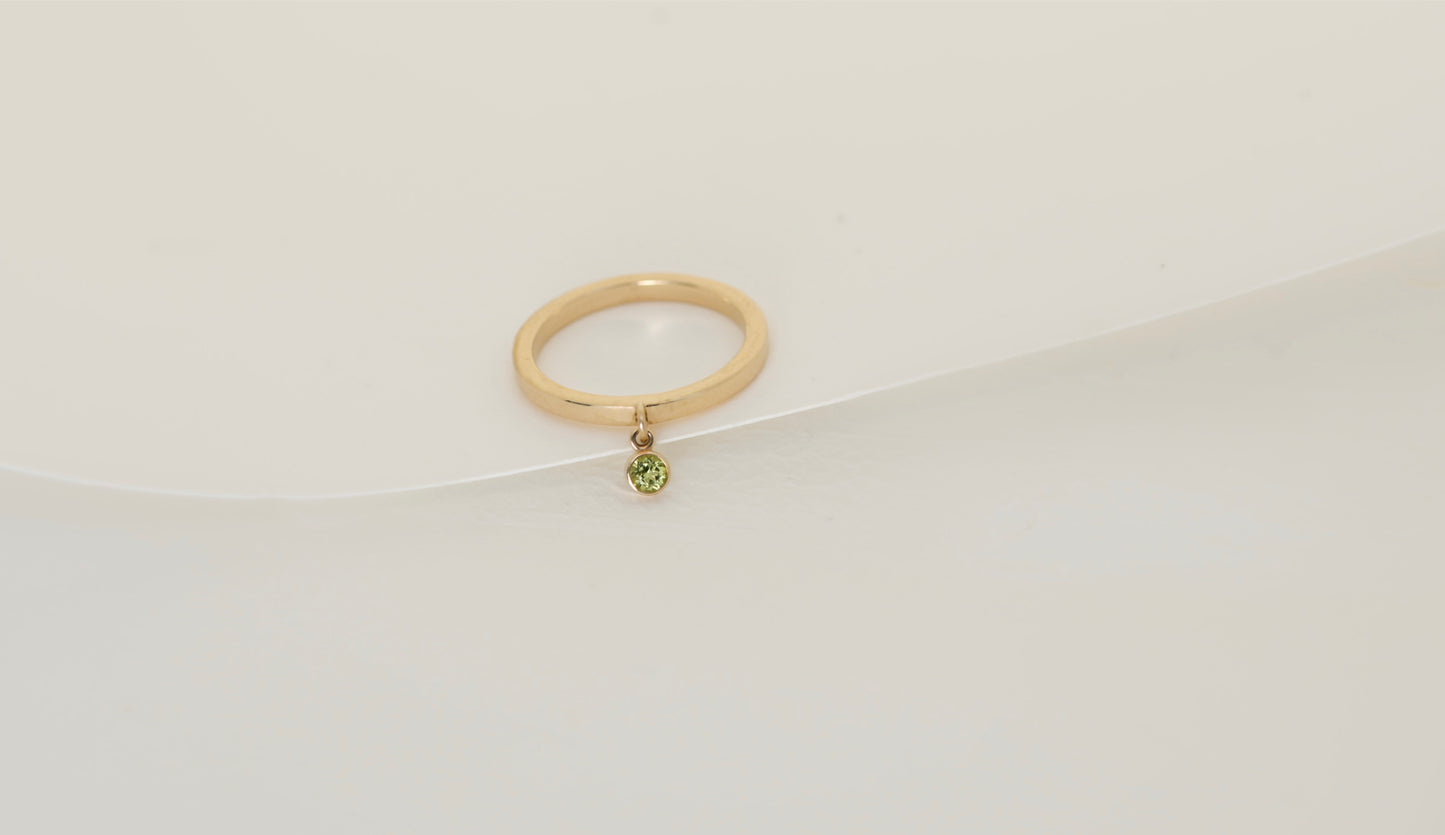 Customizable Gold Birthstone Dangle Ring