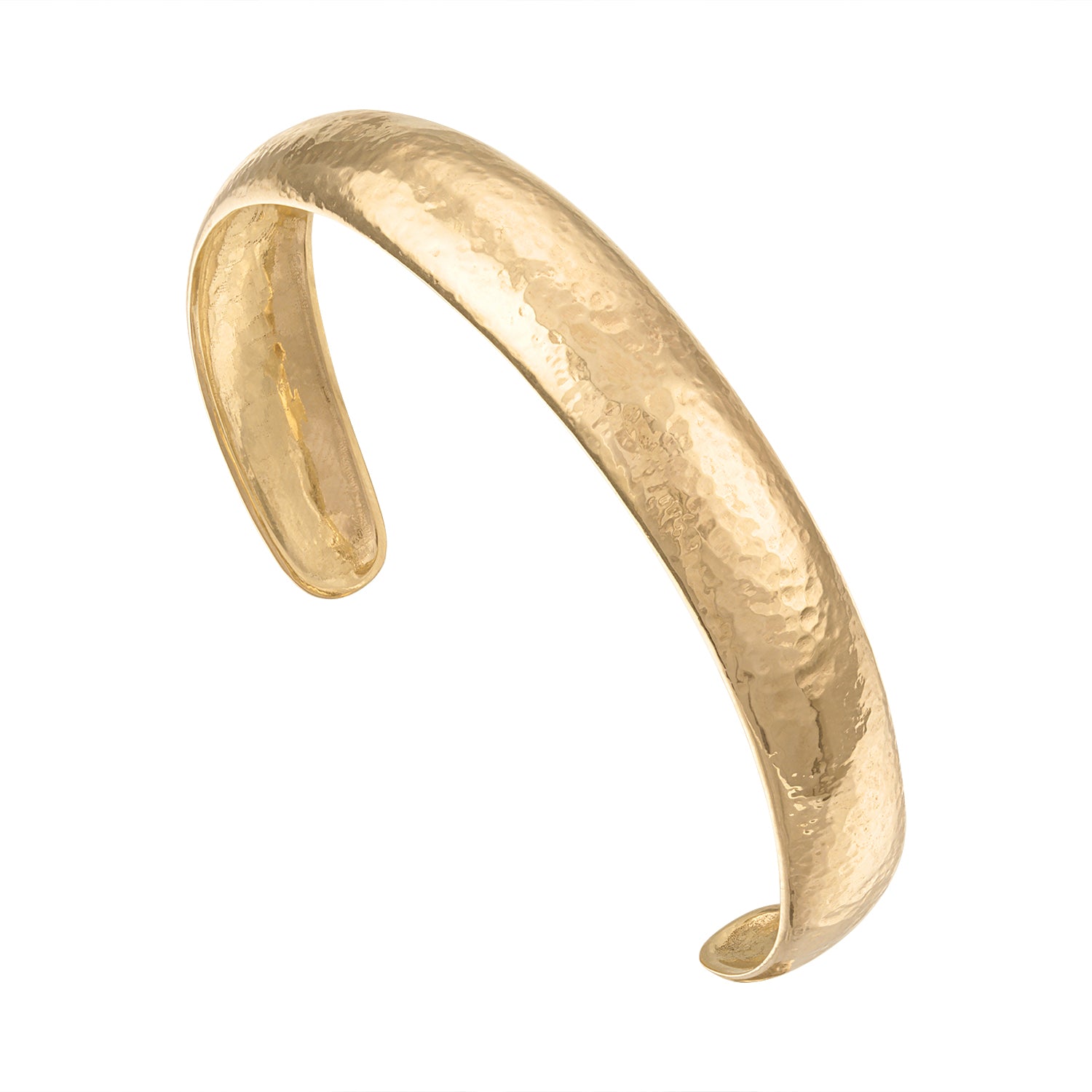 RANI Cuff Classic – 10mm hand-hammered open 14k gold cuff bracelet for everyday wear