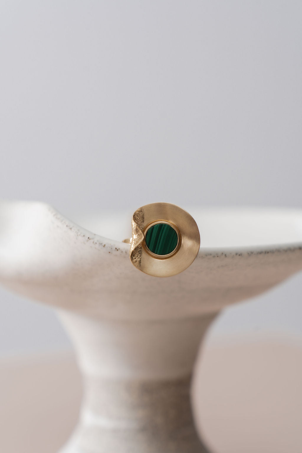 The Fold Ring – Malachite 14k Gold