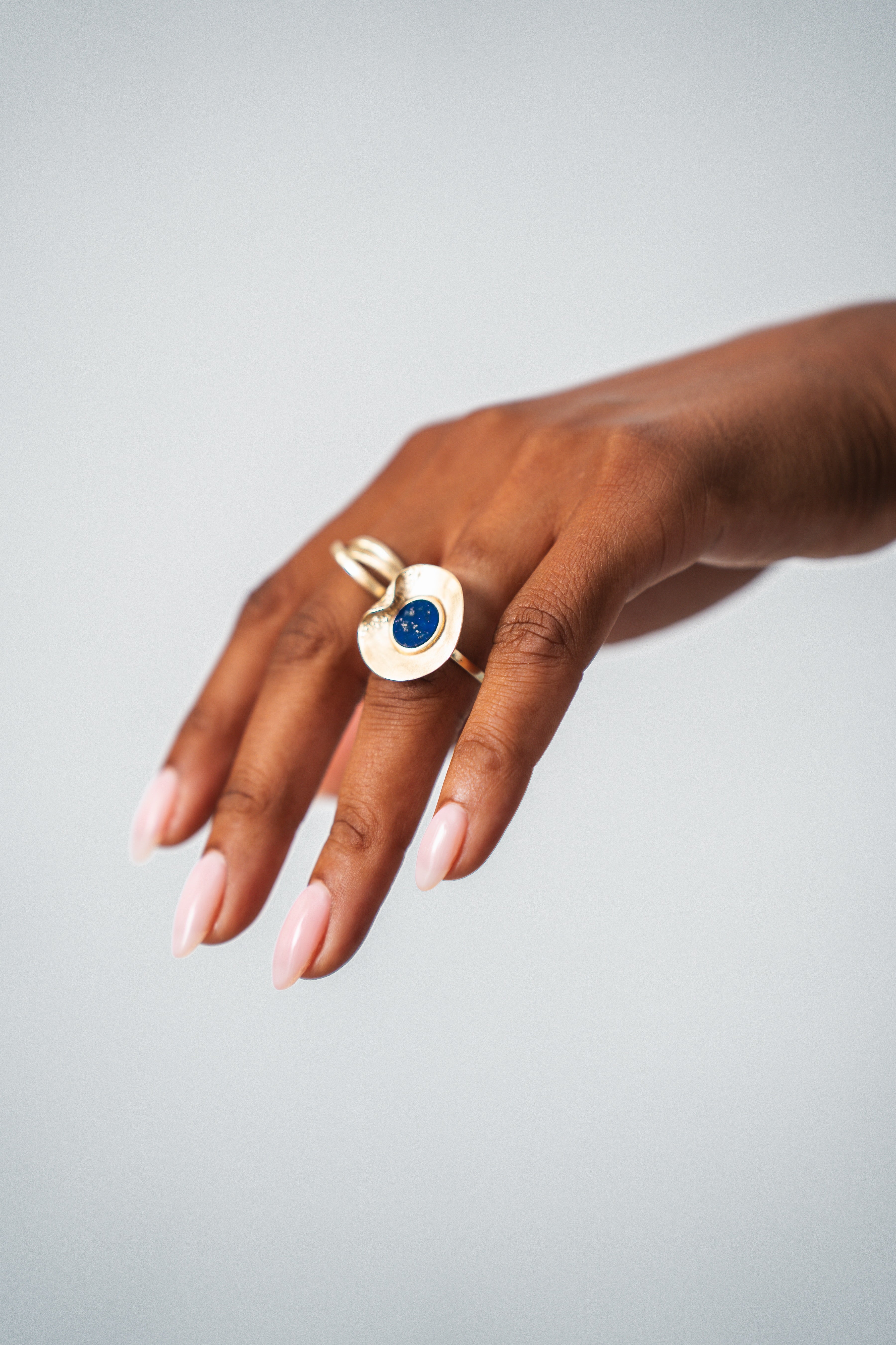 The Fold Ring – Lapis 14k Gold
