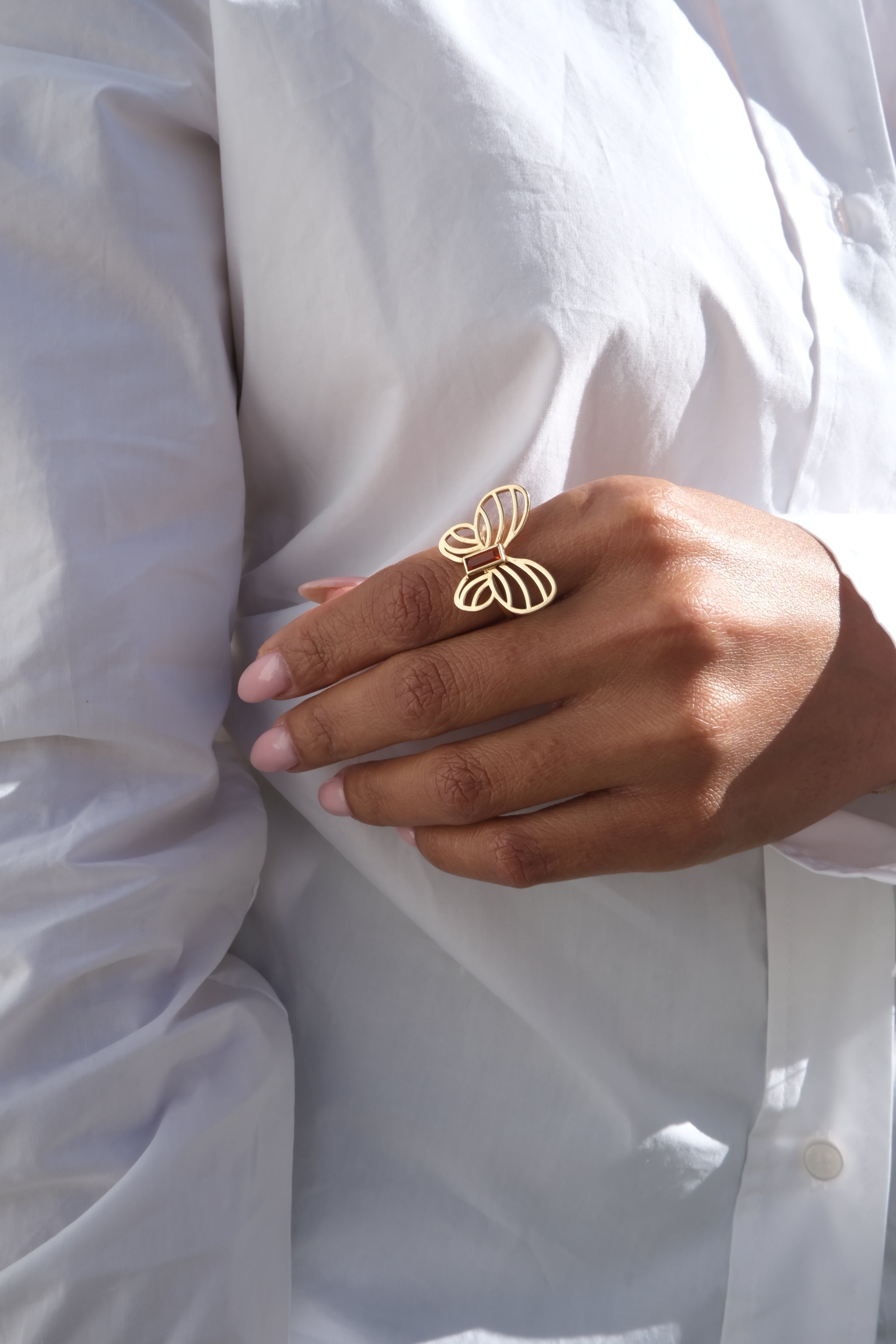 Customizable Gold Butterfly Ring