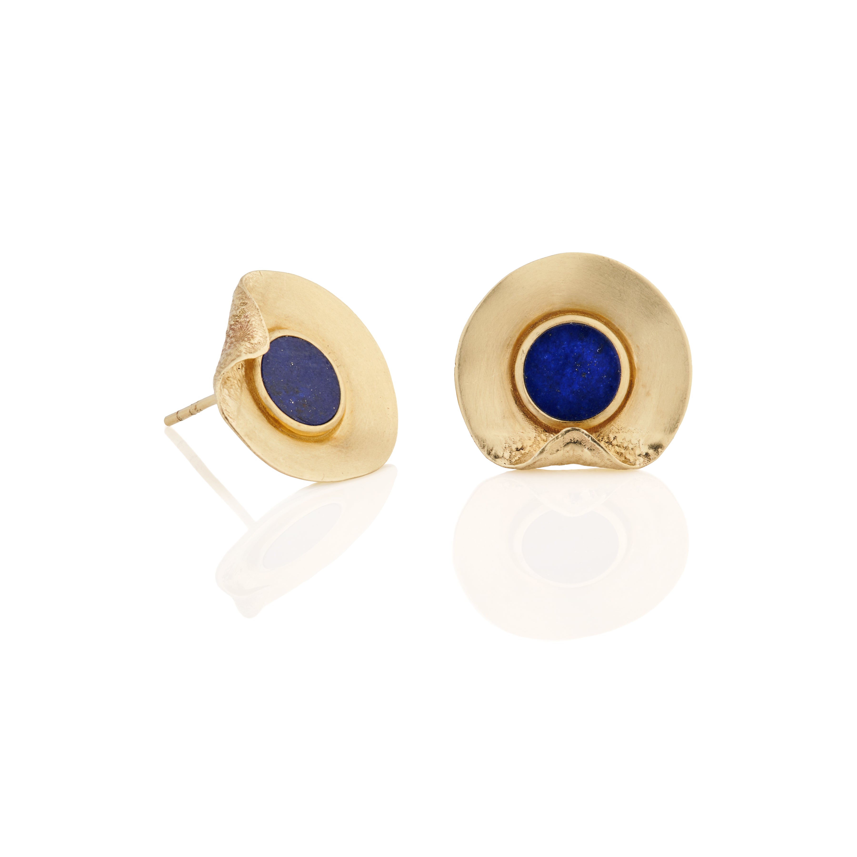 The Fold Earrings – Lapis 14k Gold