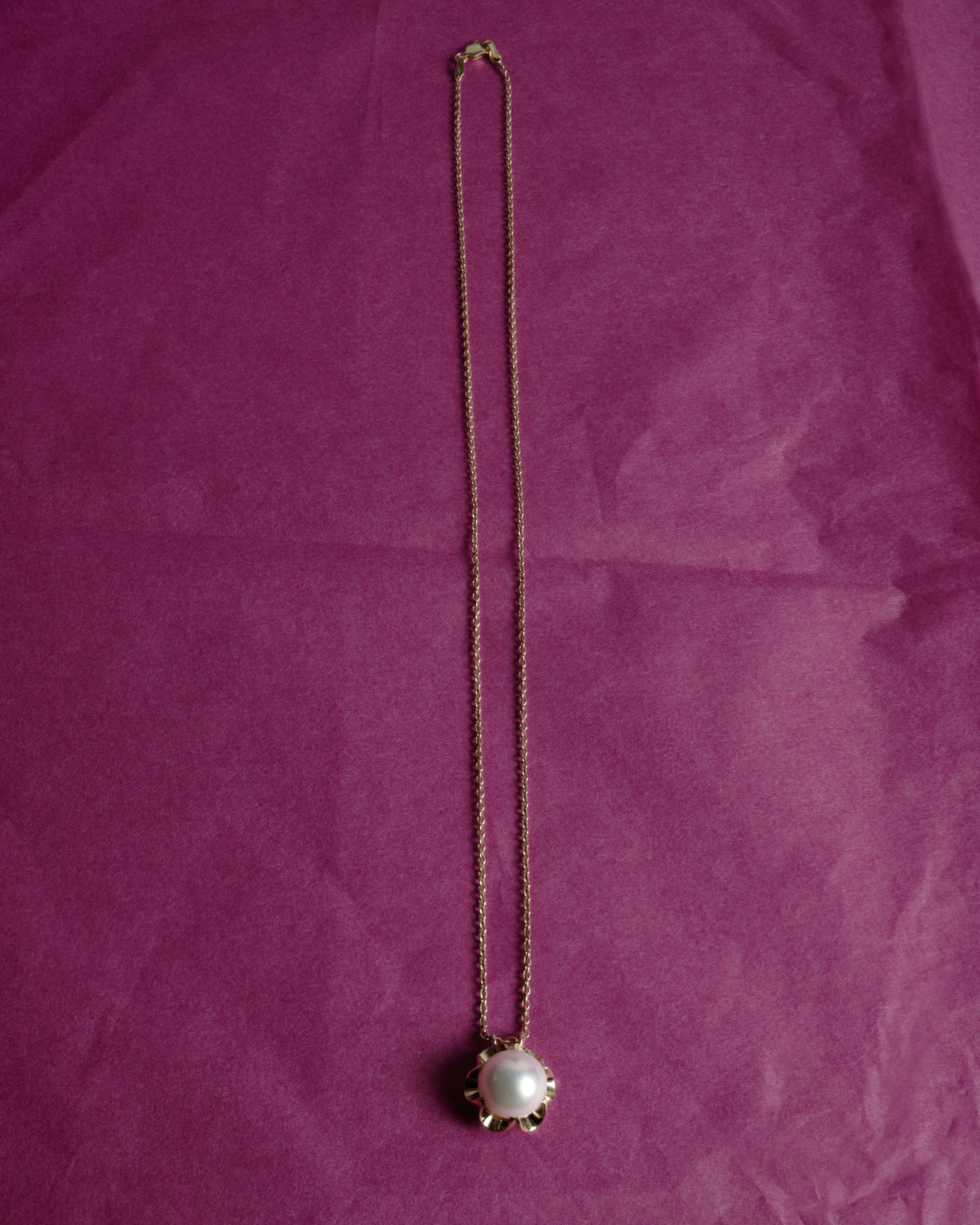 Pearl Petal Pendant Necklace