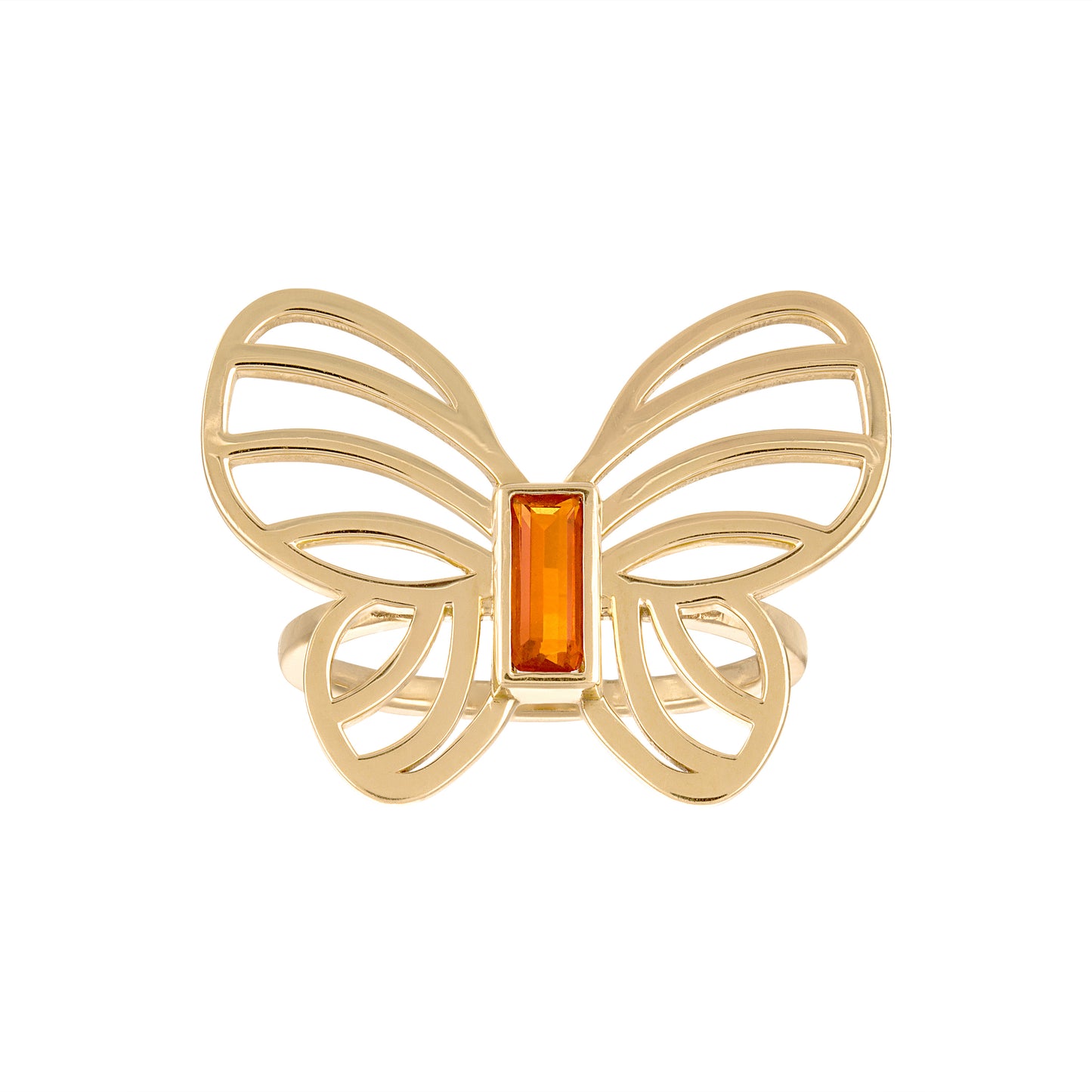 Customizable Gold Butterfly Ring